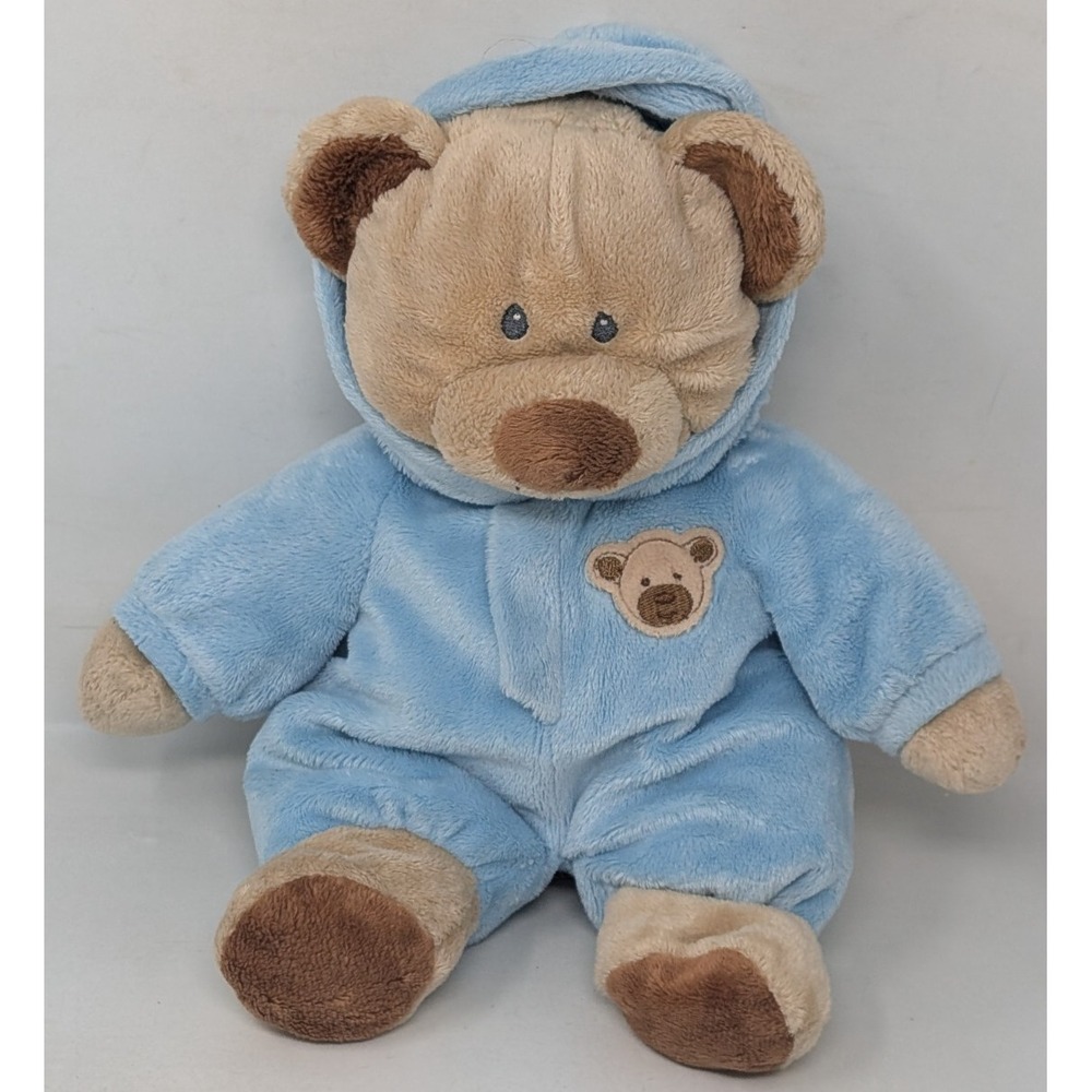 Ty Pluffies Baby Bear Blue Plush Stuffed Animal Brown PJs Pajama Teddy Cute 8"